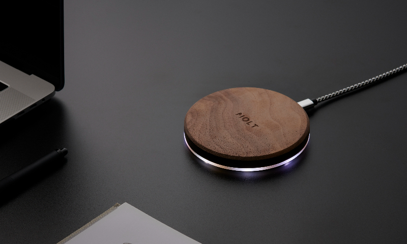 MOLT Motion LED Walnut Wireless Fast Charger